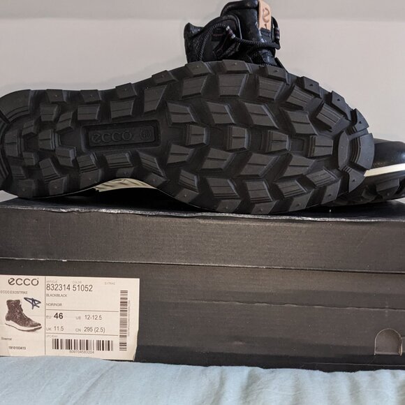 Men's Ecco Exostrike Mid-Hiking Boots Black Dyneema Leather Size EU 46 - Picture 3 of 5